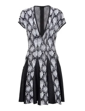 Balmain python-jacquard knitted skater dress