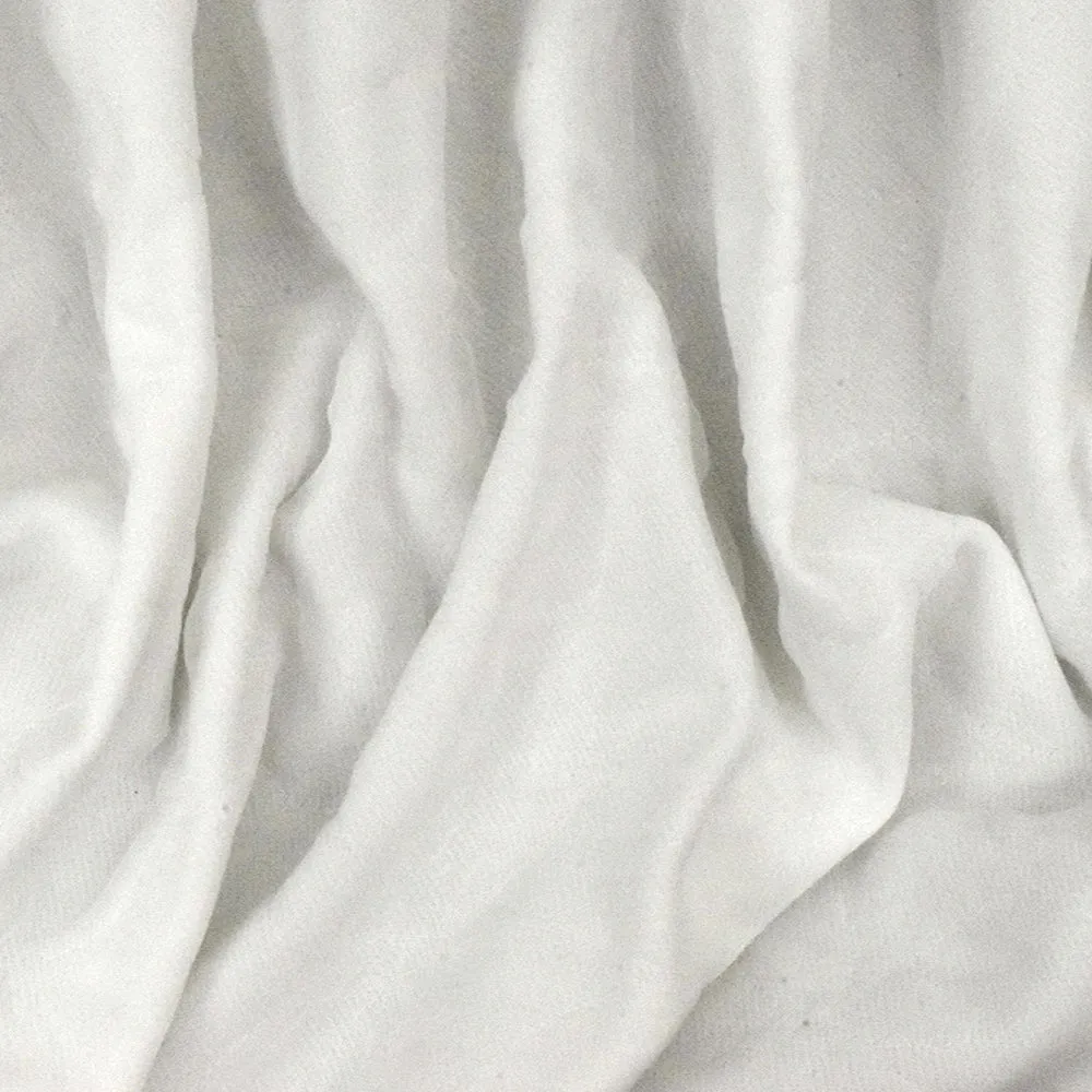 Cloudy White Circle Embroidered Poly Double Woven Fabrics