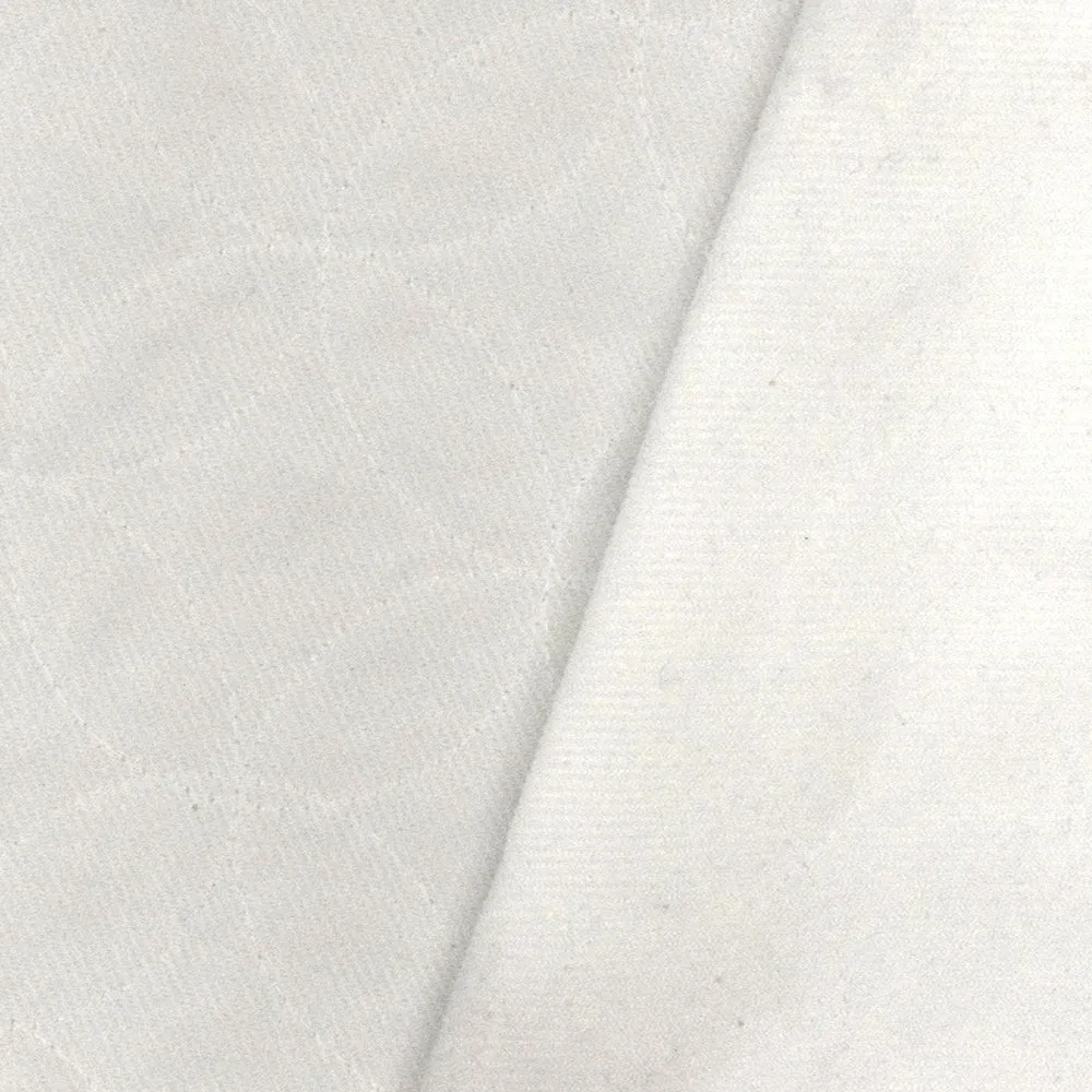 Cloudy White Circle Embroidered Poly Double Woven Fabrics