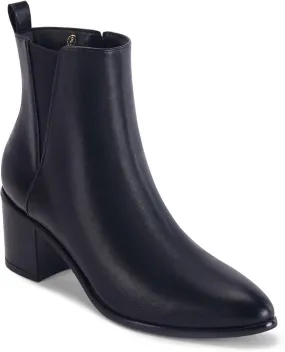 Coutgo Womens Pointed Toe Ankle Boots Chunky Block Stacked Heel Side Zipper Chelsea Fall Booties