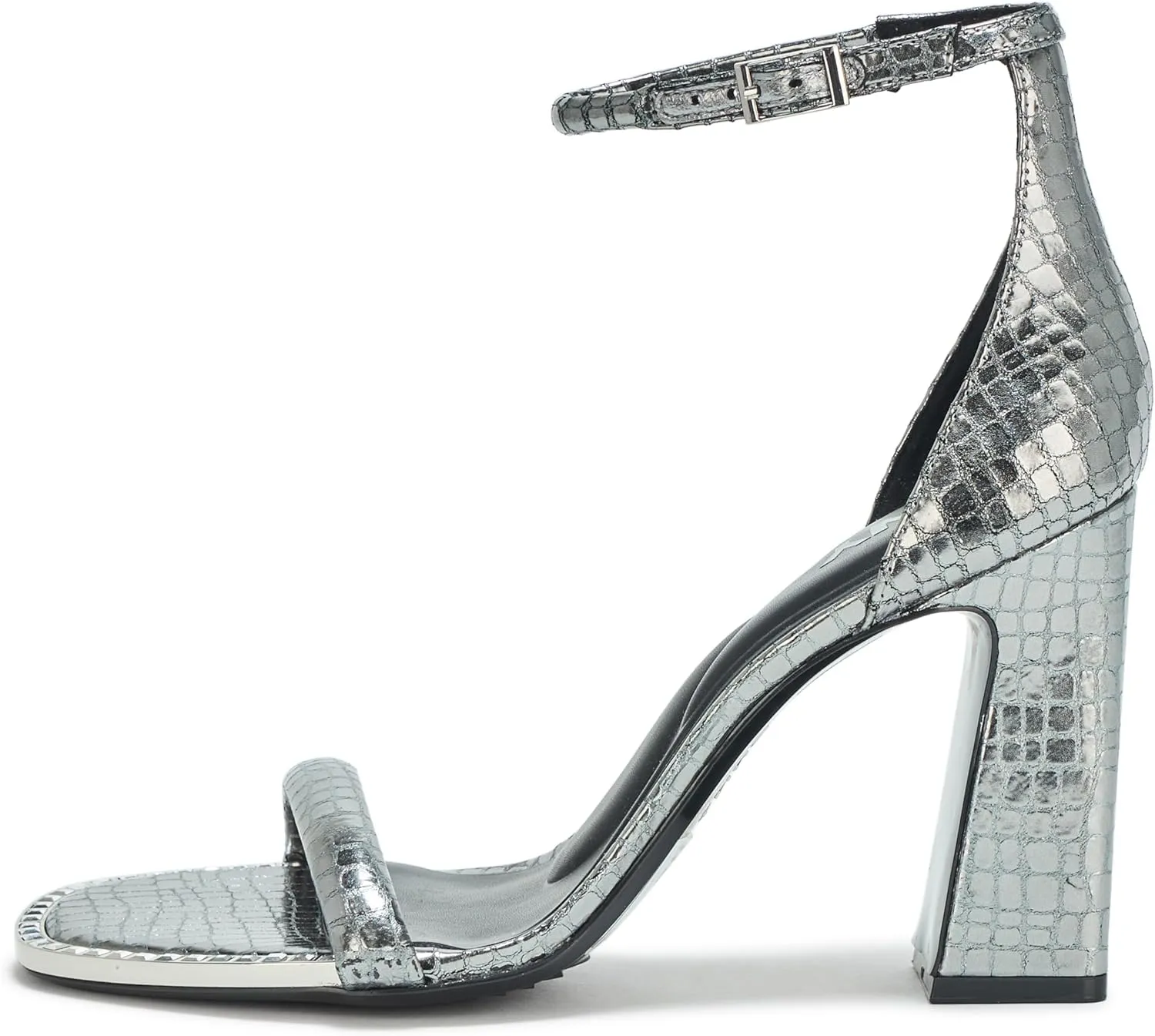 DKNY Women's Waylin Sqaure Toe Ankle Strap Block Heel Heeled Sandal