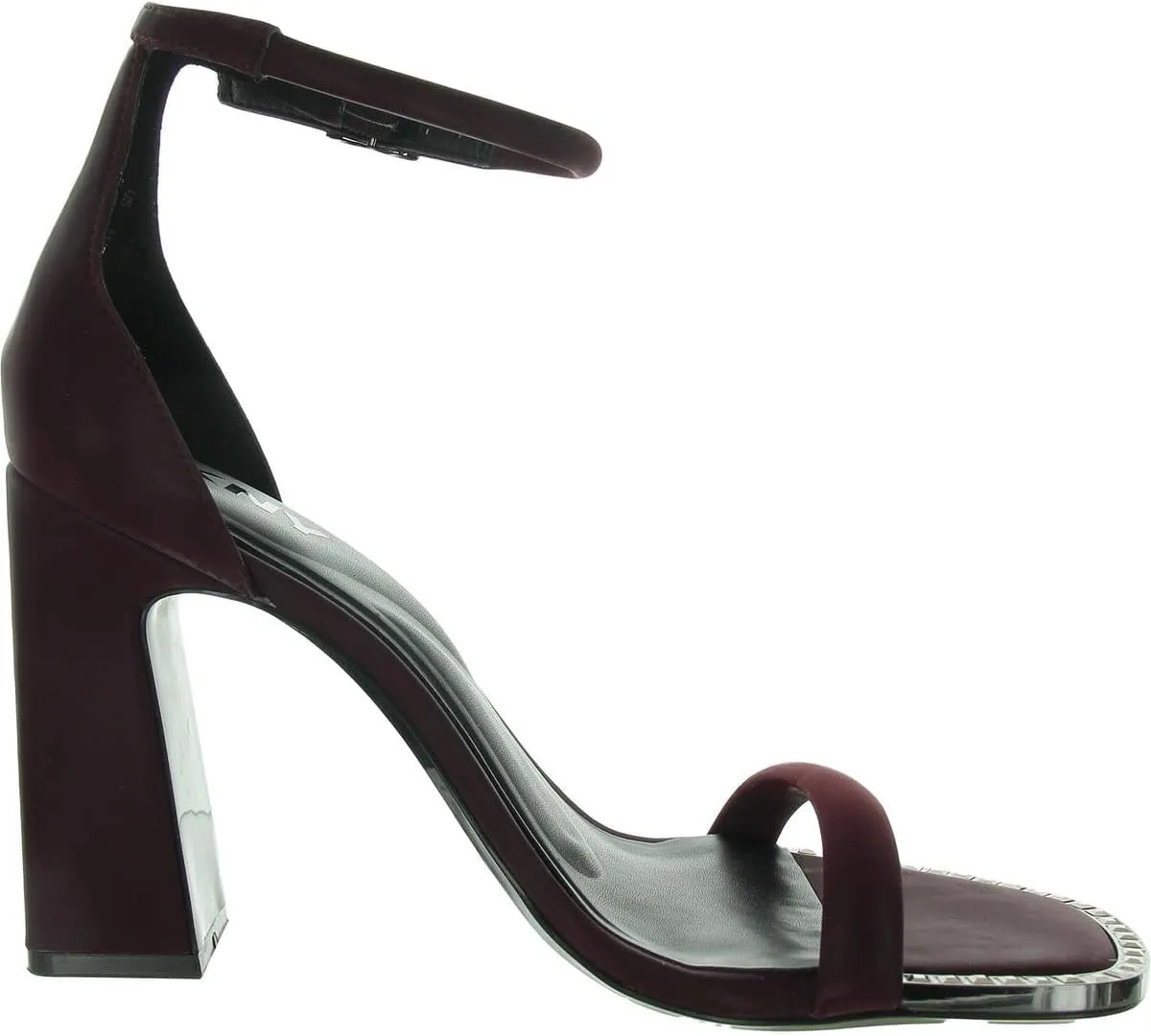 DKNY Women's Waylin Sqaure Toe Ankle Strap Block Heel Heeled Sandal