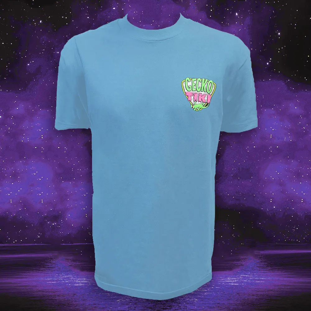 Gecko Space Tiki: 1980's Soft Blue Tee