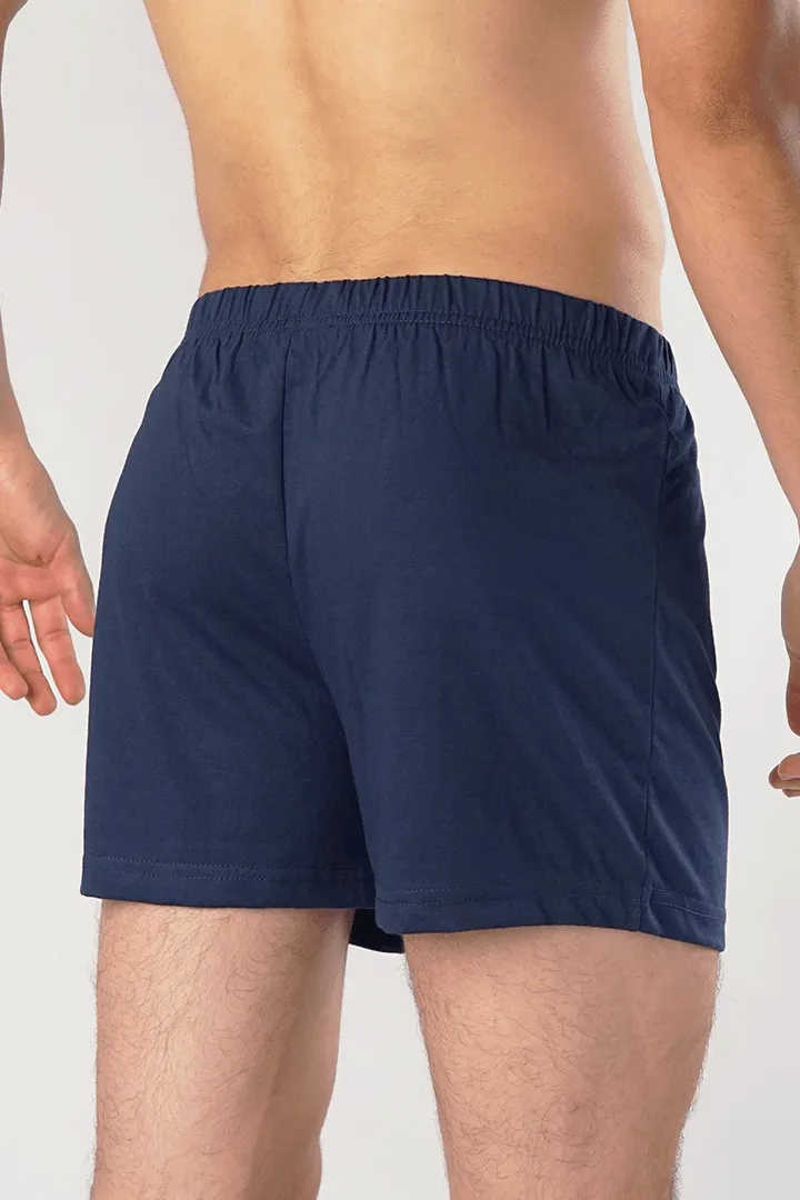 Jersey Boxer Shorts - Navy Blue Pack Of 3