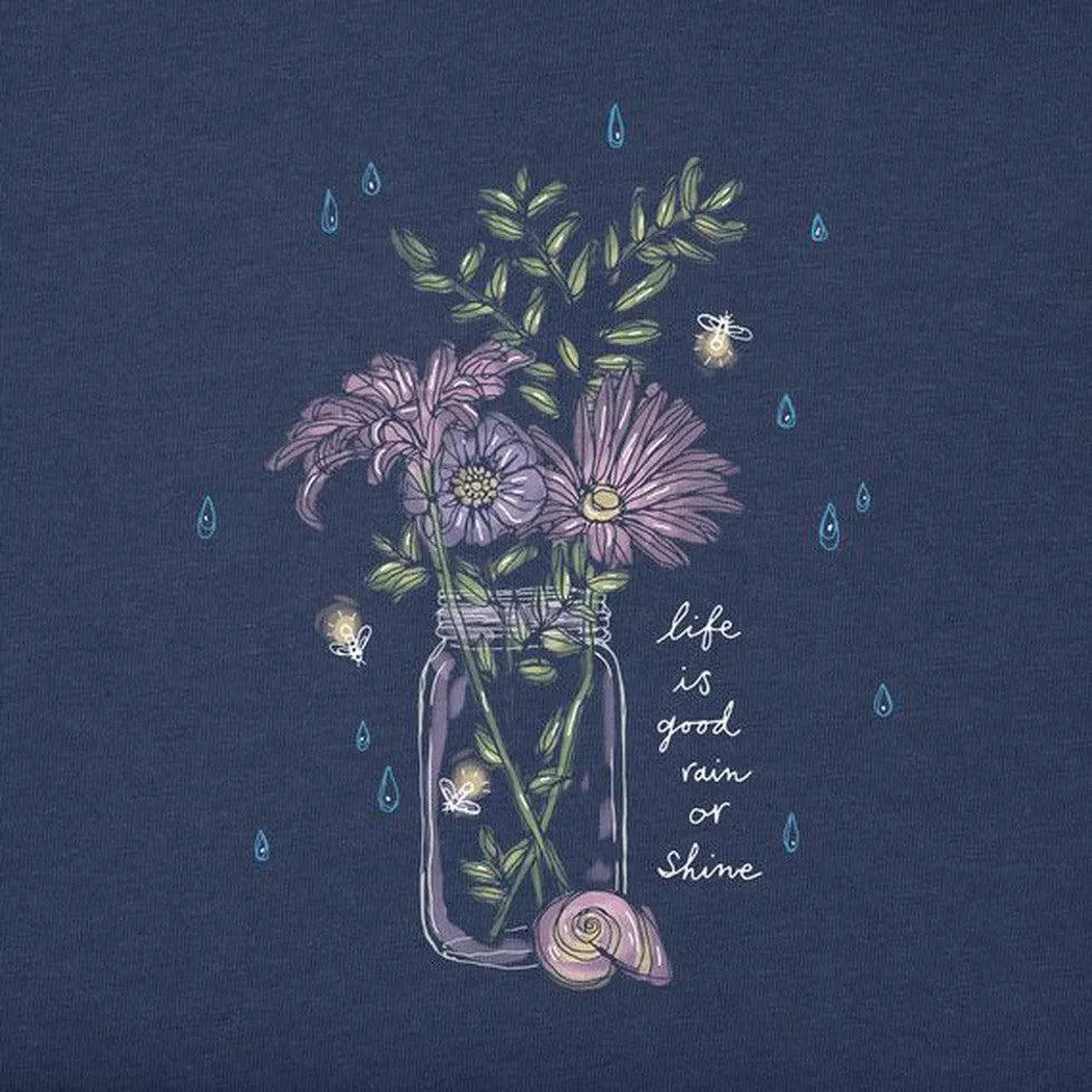 Life is Good Women's Rain or Smile Flower Jar Short Sleeve