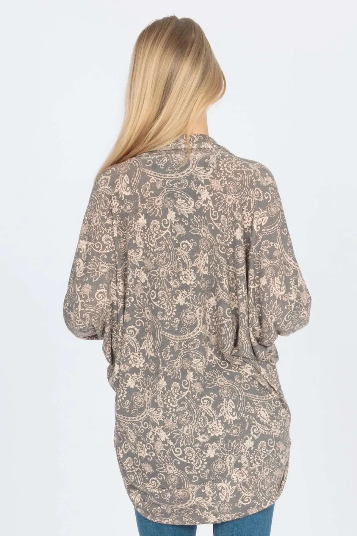 Long Sleeve Cocoon Cardigan Sweater Knit Top