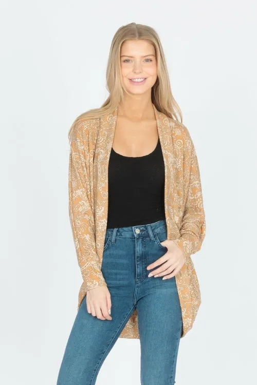 Long Sleeve Cocoon Cardigan Sweater Knit Top