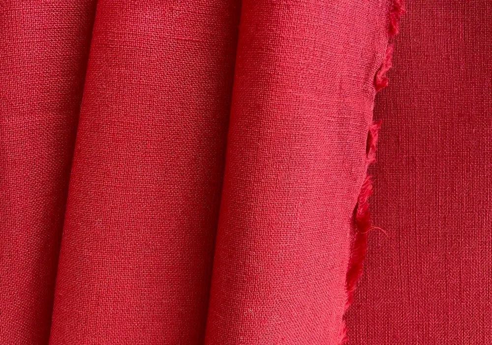 Mid-Weight Spicy Vermillion Linen (Made in Poland)