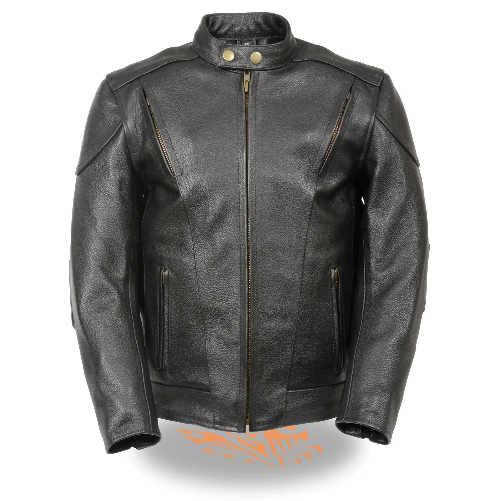 Milwaukee Leather LKM1900 Kids Side Lace Vented Scooter Leather Jacket
