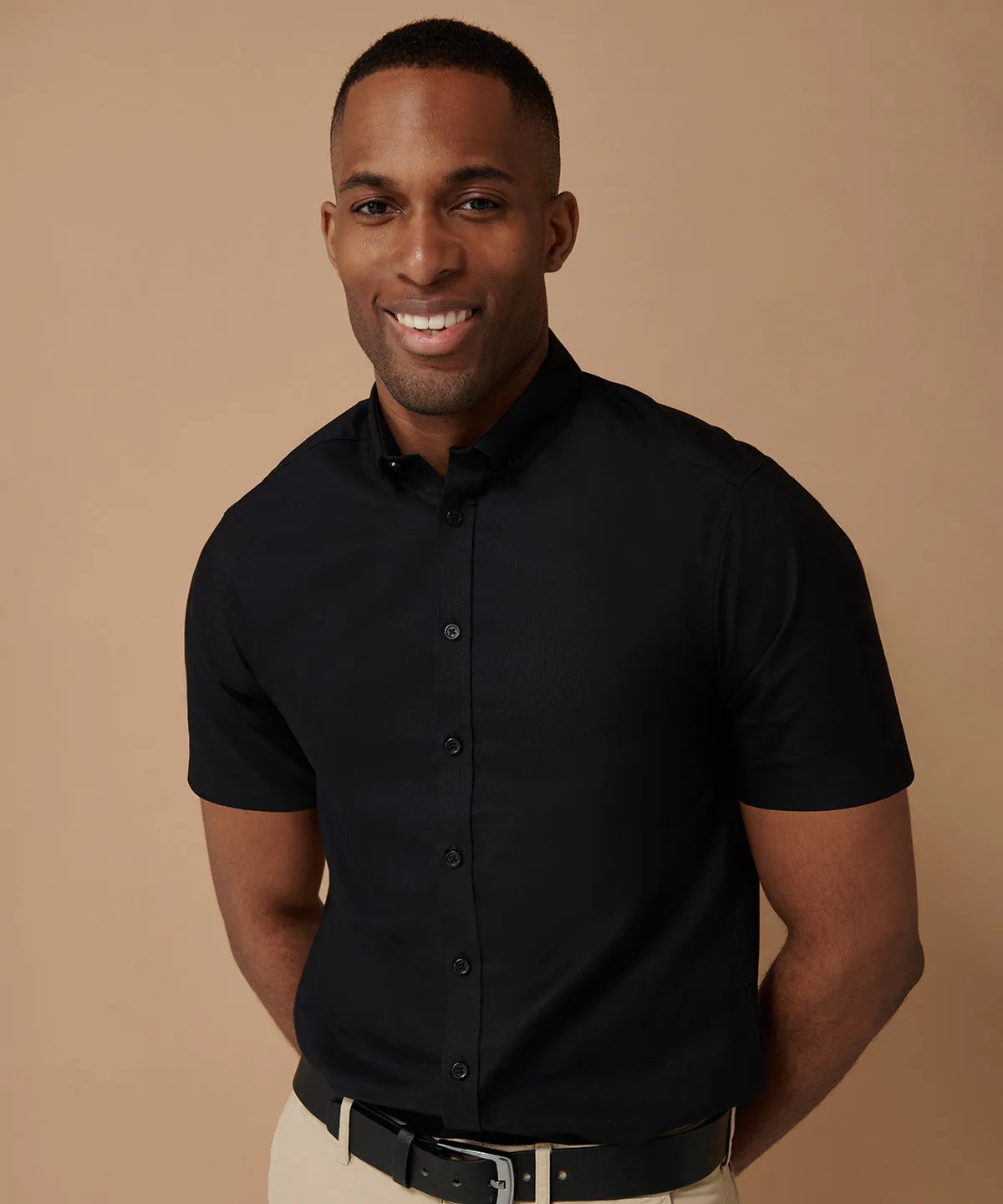 Modern short sleeve Oxford shirt | White