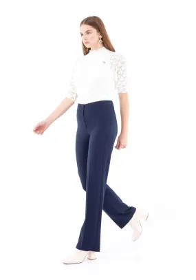 Navy Blue Straight Leg Fit All Day Comfortable Dress Pants