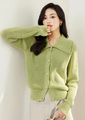 POLO NECK LOOSE CARDIGAN