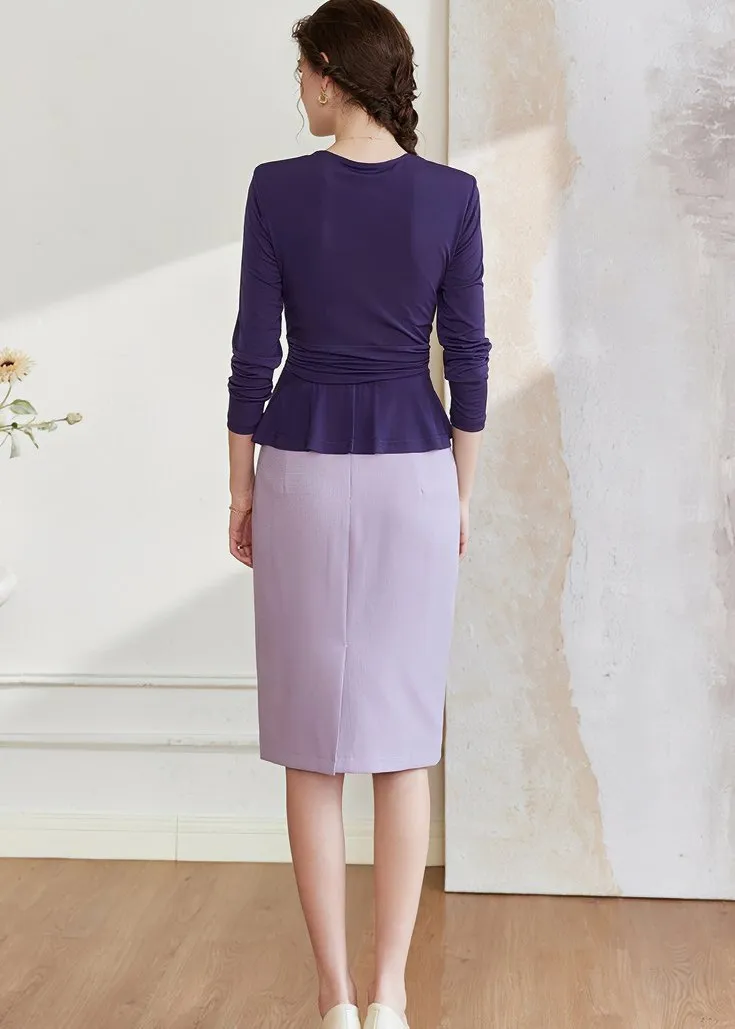 RUFFLE ELASTIC PLEATED TOPS