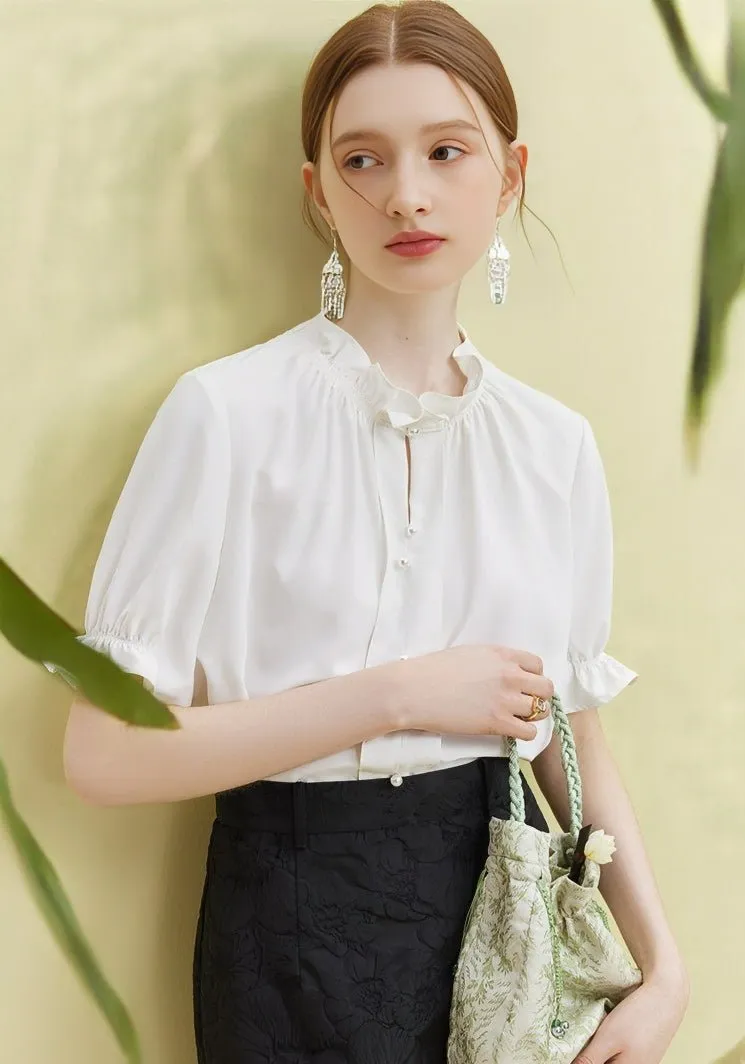 RUFFLE SHORT SLEEVE FRENCH TOP