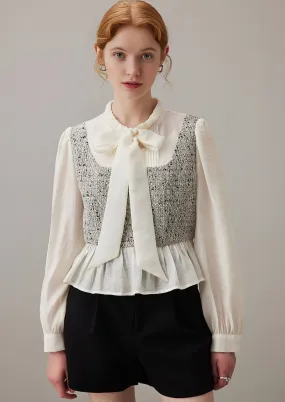SPLICING STREAMER SMALL LONG SLEEVE SHIRT