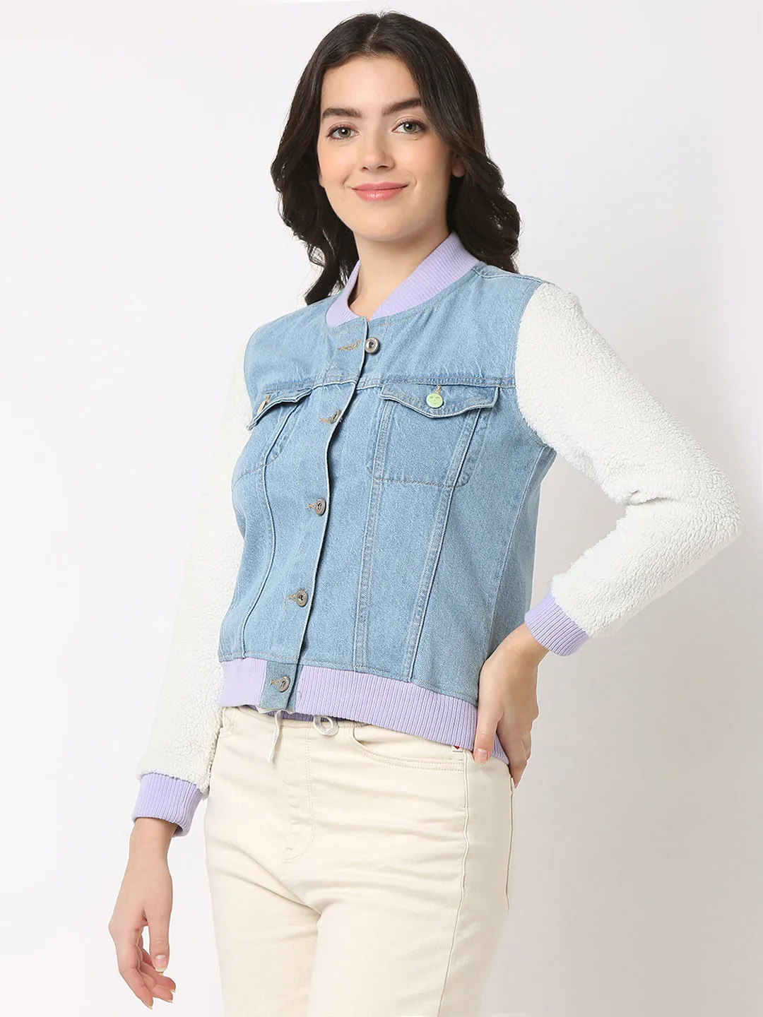 Spykar Round Neck Full Sleeves Jacket for Women