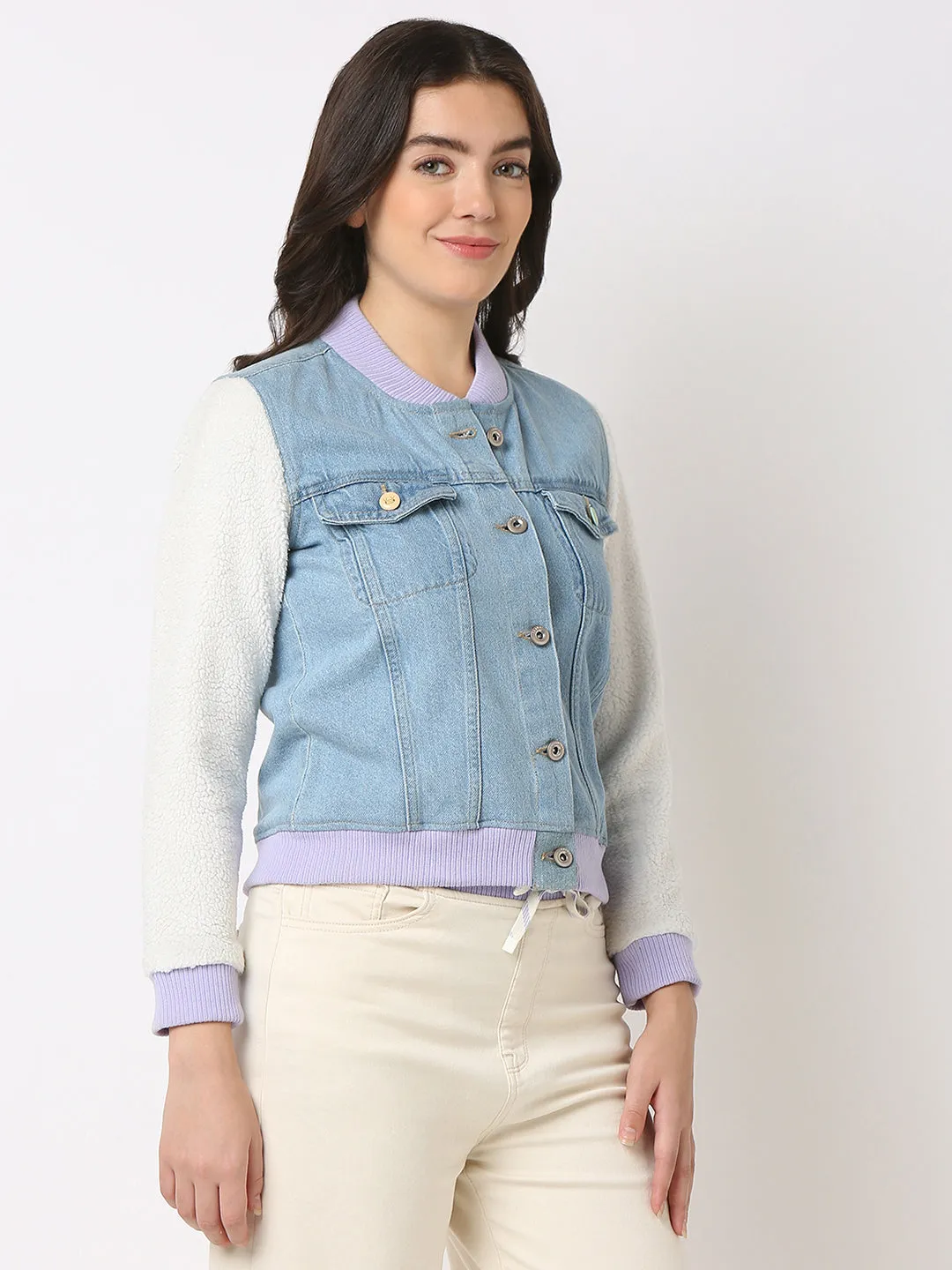 Spykar Round Neck Full Sleeves Jacket for Women