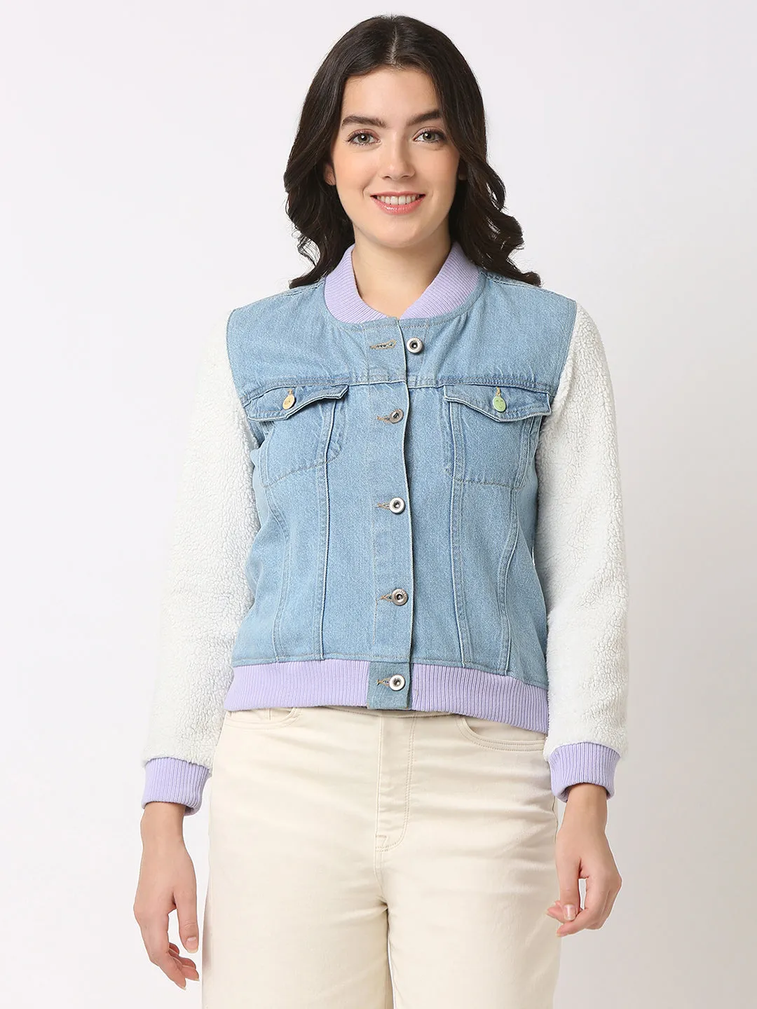 Spykar Round Neck Full Sleeves Jacket for Women