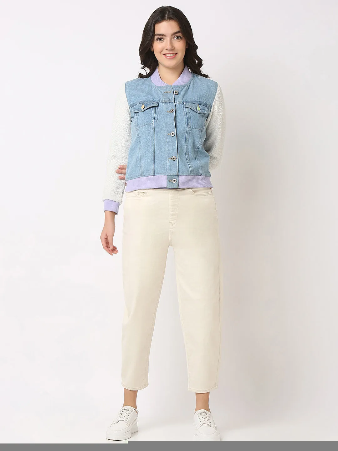 Spykar Round Neck Full Sleeves Jacket for Women