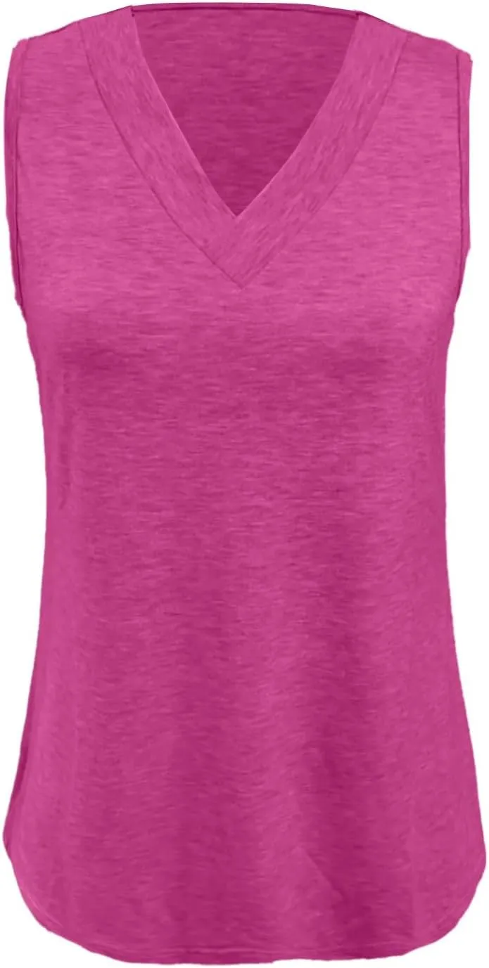 Tank Top for Women Summer V Neck T-Shirt Trendy Sleeveless Basic Tee Loose Fit 2025 Fashion