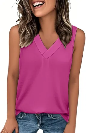 Tank Top for Women Summer V Neck T-Shirt Trendy Sleeveless Basic Tee Loose Fit 2025 Fashion