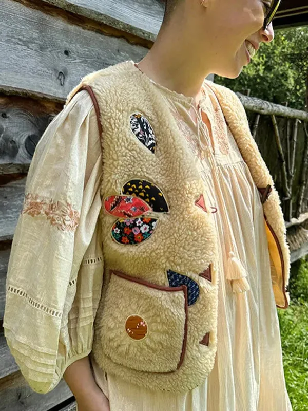 Trendy Embroidered Vest with Toggle for Cool Weather