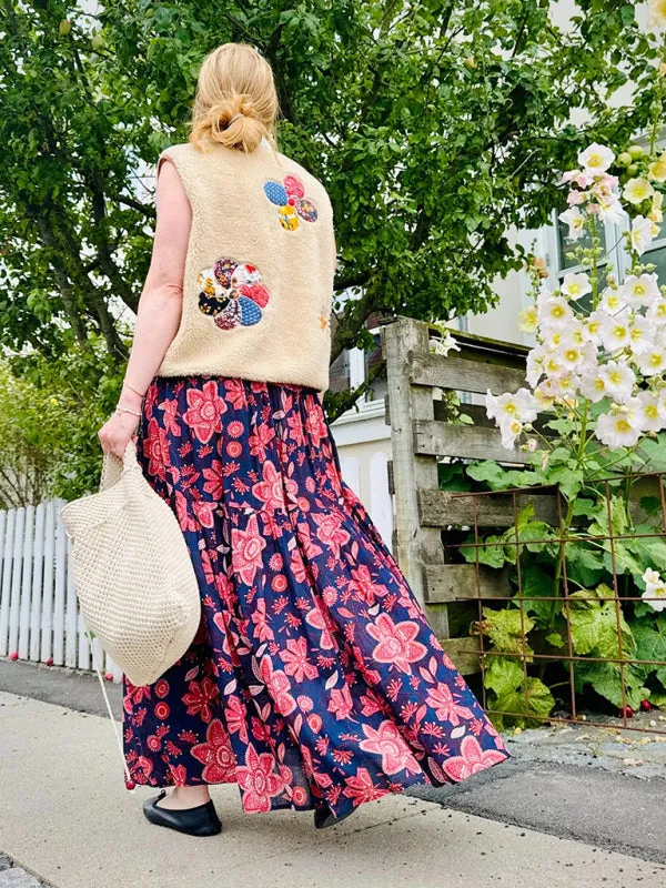 Trendy Embroidered Vest with Toggle for Cool Weather