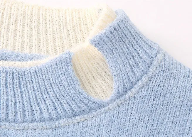 TWO-TONE CUT KNIT
