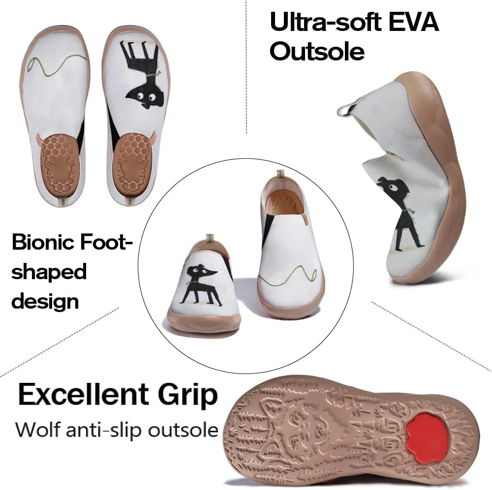 Women Knitted Slip-On Comfort Loafers Colorful Lightweight Travel Shoes Non Slip Walking Footwear|Quirky Pets Series
