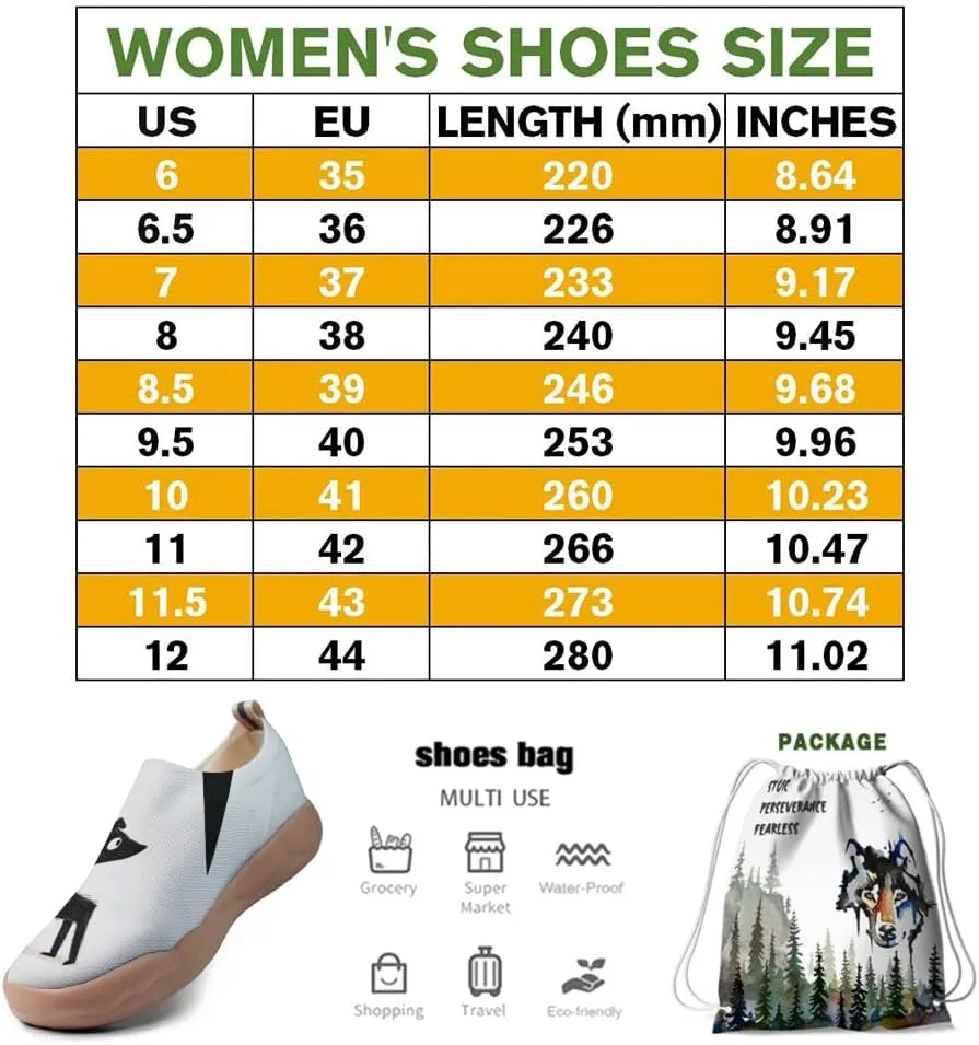 Women Knitted Slip-On Comfort Loafers Colorful Lightweight Travel Shoes Non Slip Walking Footwear|Quirky Pets Series