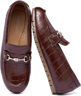 Women's Wide Loafers Casual Slip on Flat Shoes Women's Comfort Penny Loafers with Arch Support Women Dressy Moccasins