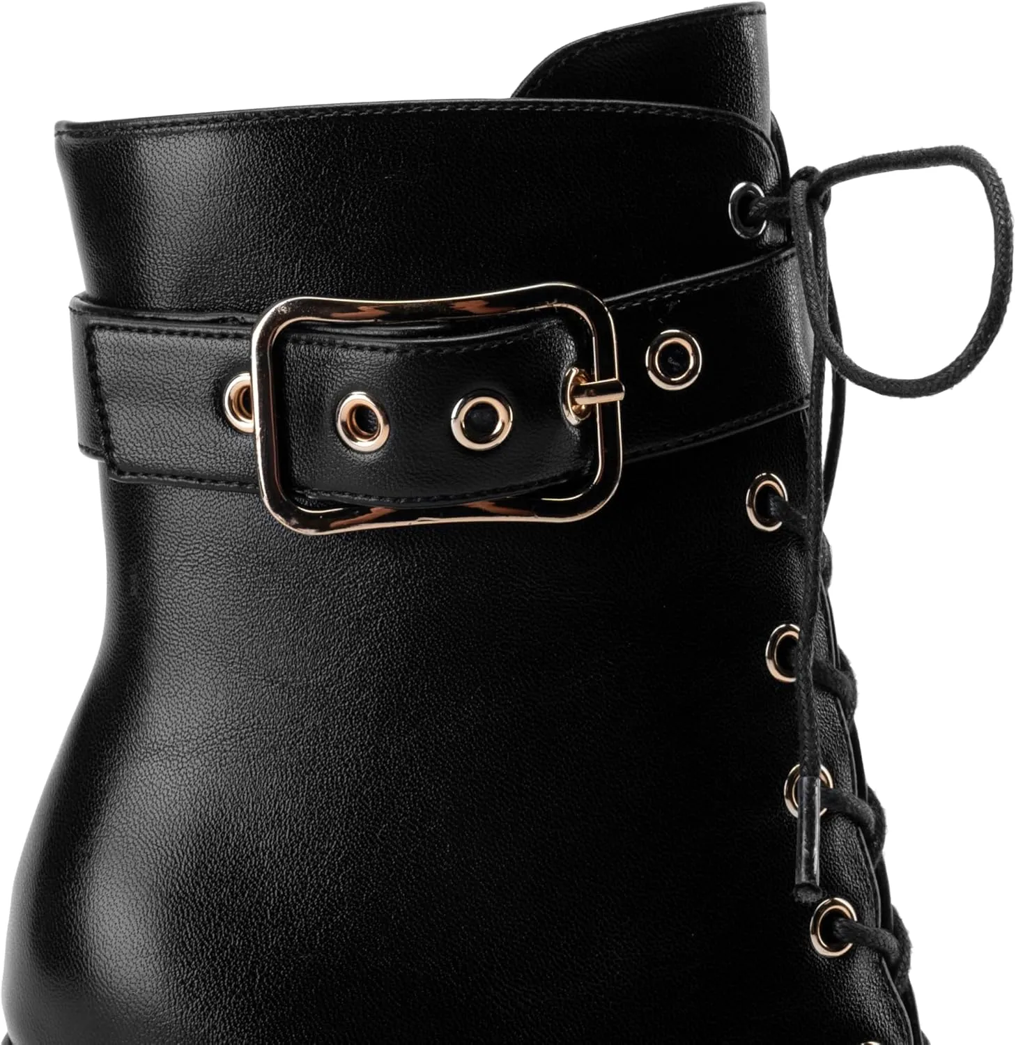 Z.Oufeier Women's Platform Ankle Boots Fashion Chunky Heel Lug Sole Combat Boots Lace Up High Heeled Booties