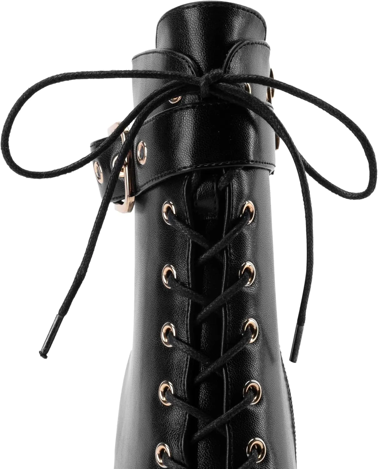 Z.Oufeier Women's Platform Ankle Boots Fashion Chunky Heel Lug Sole Combat Boots Lace Up High Heeled Booties